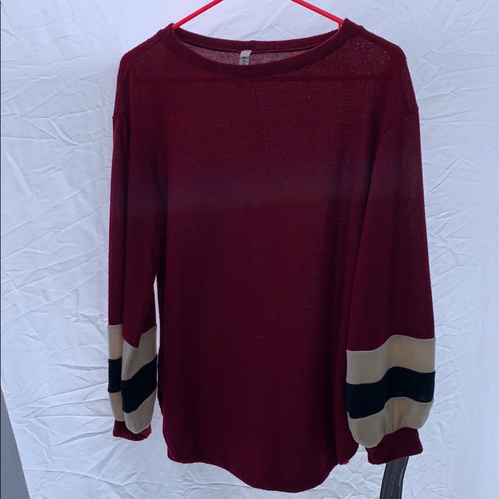 NWT COLORBLOCK BUBBLE SLEEVE SWEATER - Picture 1 of 3